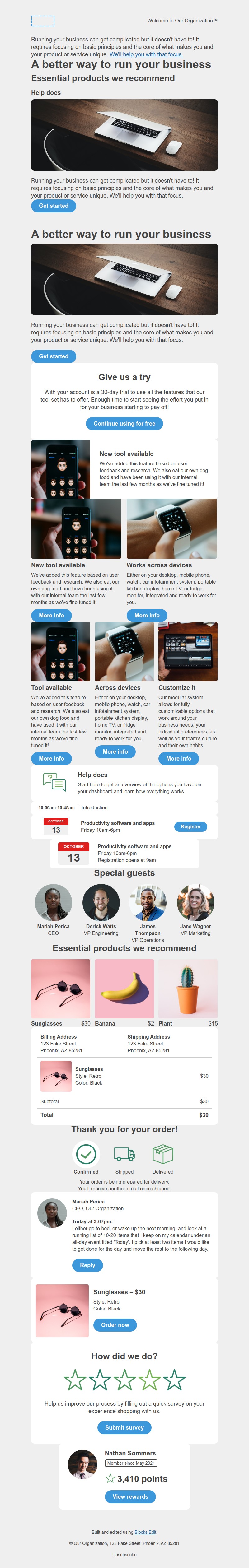 Starter email components